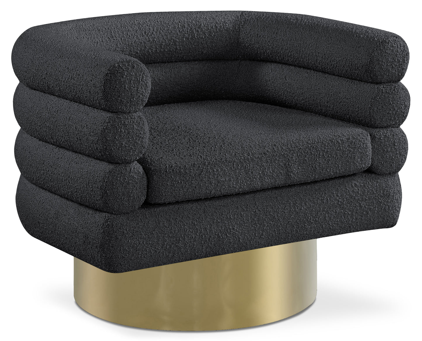Tessa Boucle Fabric Swivel Accent Chair