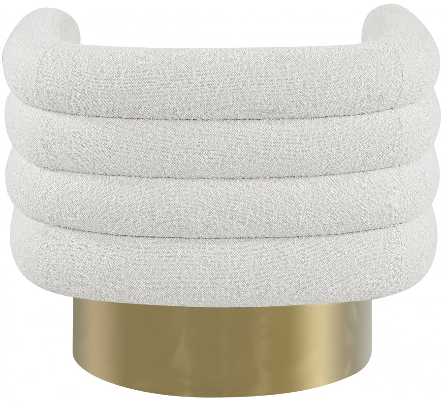 Tessa Boucle Fabric Swivel Accent Chair