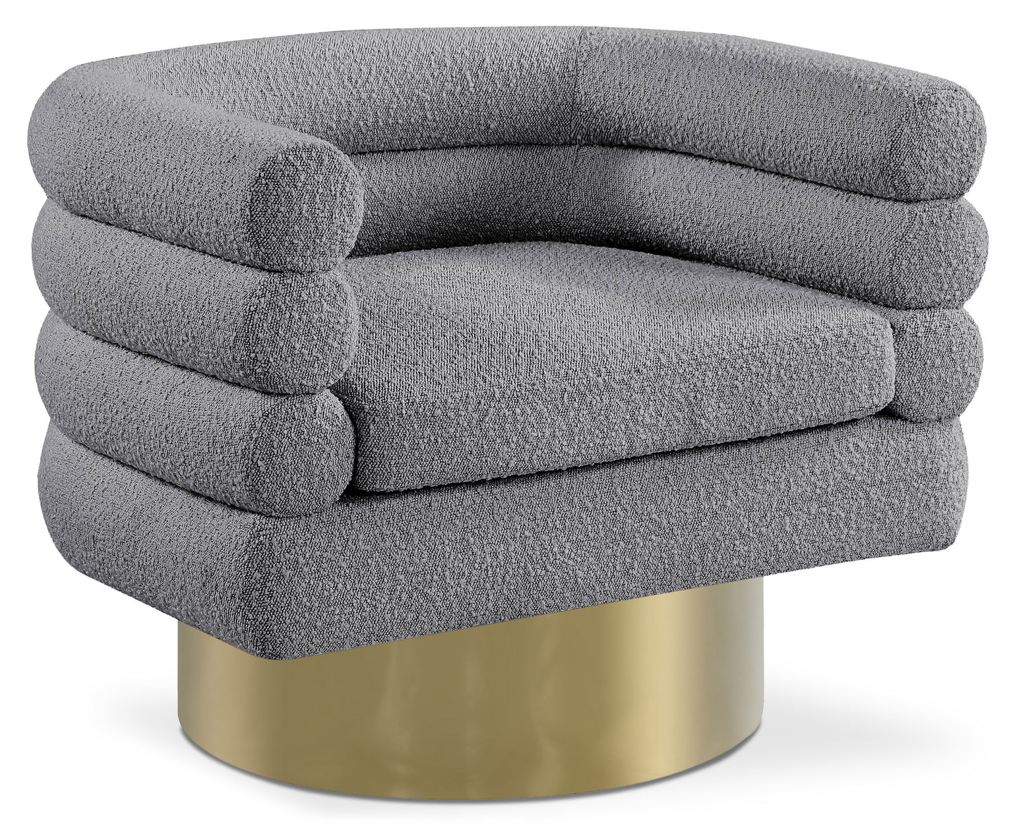 Tessa Boucle Fabric Swivel Accent Chair