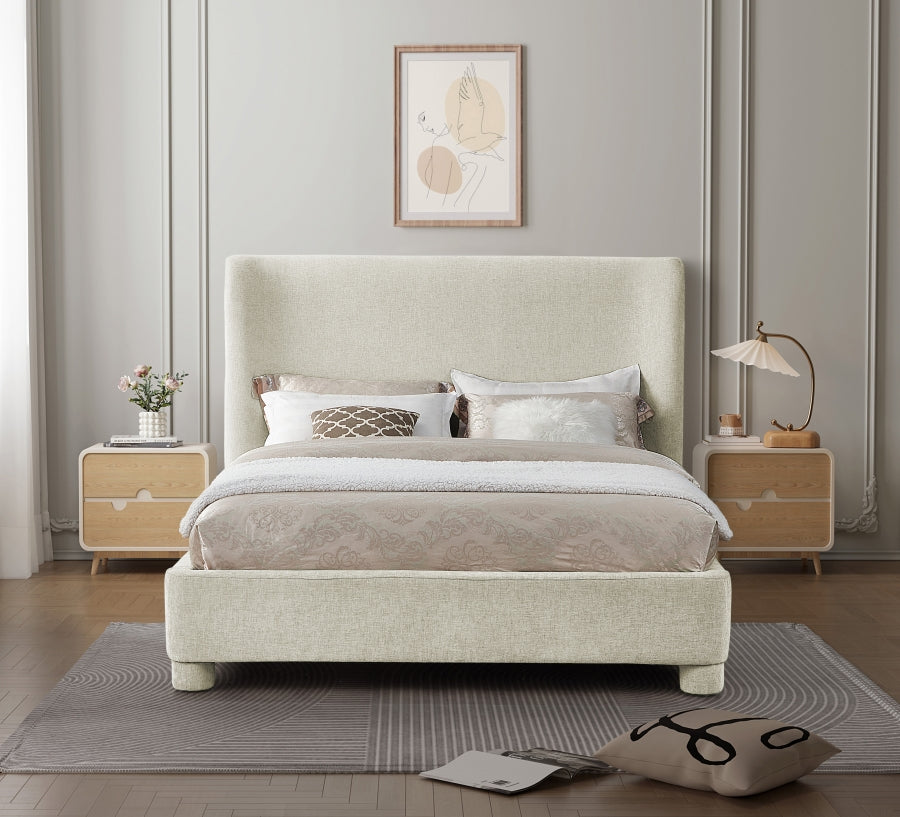 Liana cream Chenille Fabric Bed