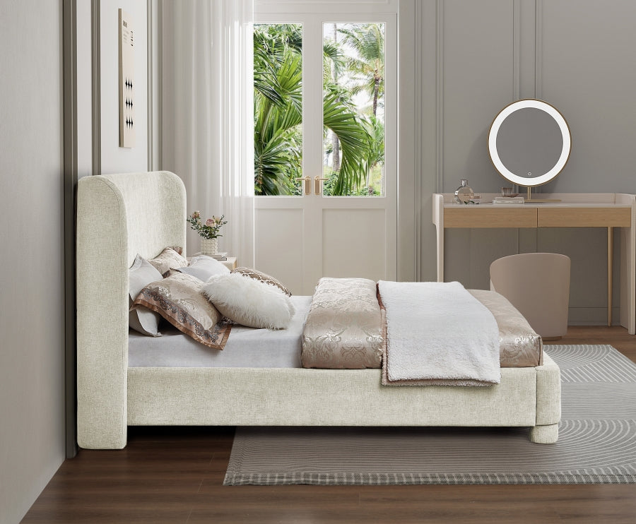 Liana cream Chenille Fabric Bed