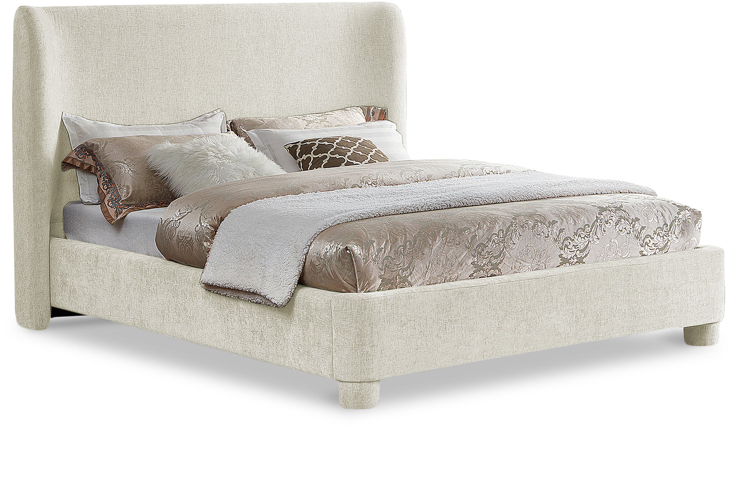 Liana cream Chenille Fabric Bed