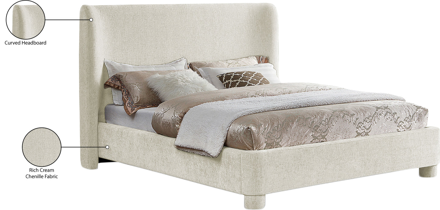 Liana cream Chenille Fabric Bed