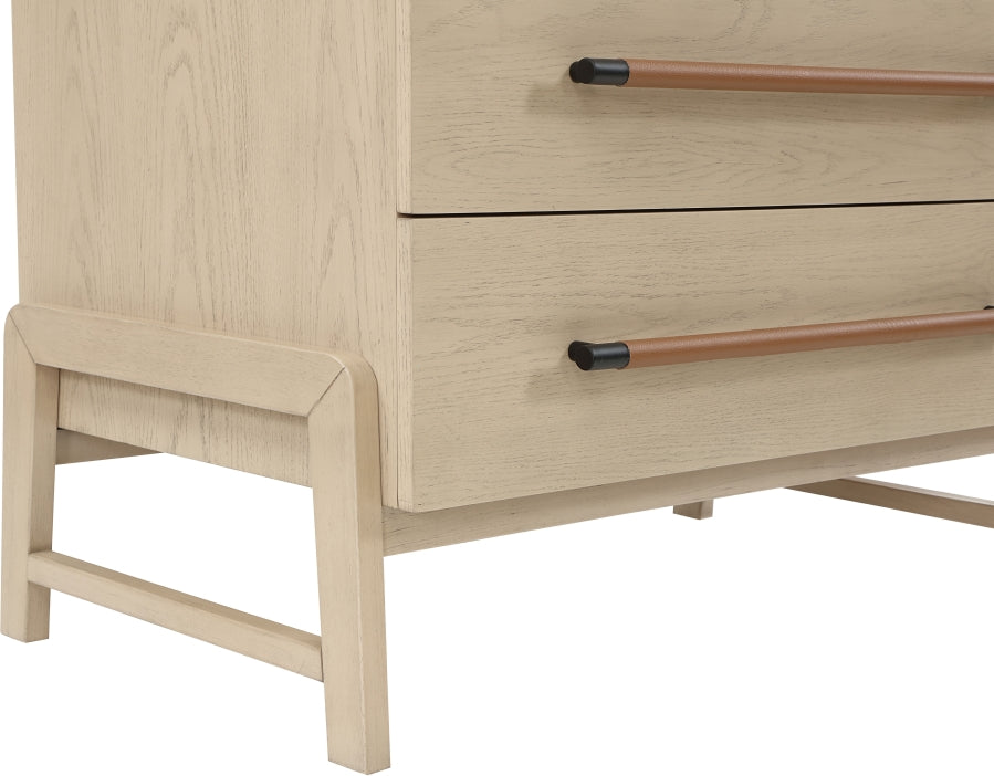 Kaya Oak Veneer And Vegan Leather Handle Chest