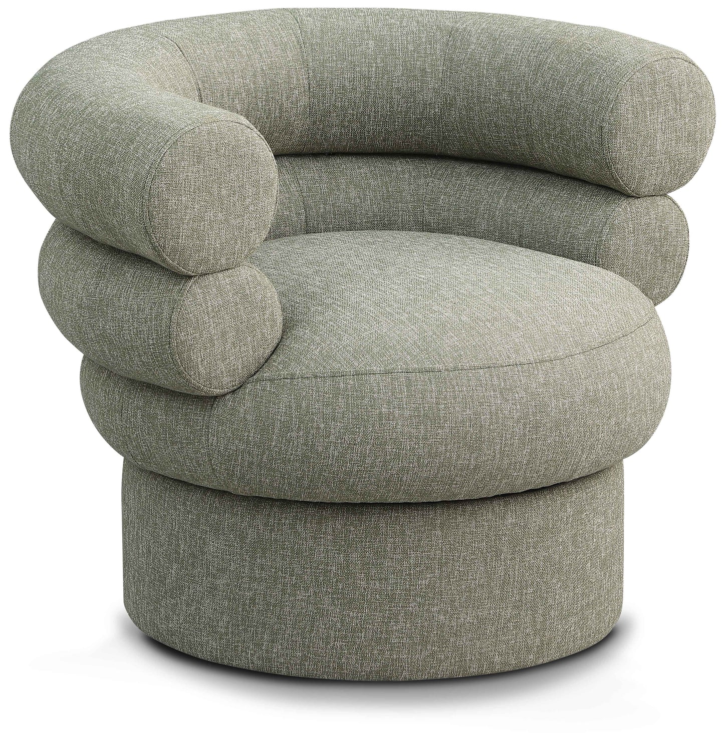 Valentina Linen Textured Fabric Upholstered Swivel Accent Chair