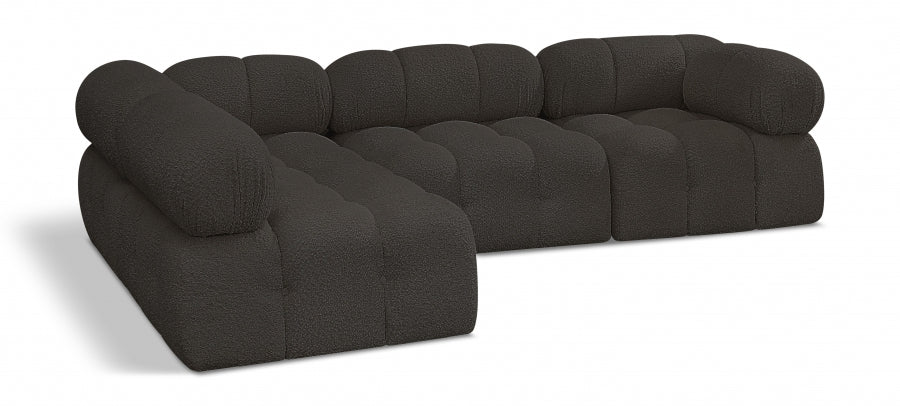 Ames 102" Boucle Fabric Upholstered 4pc. Modular Sectional