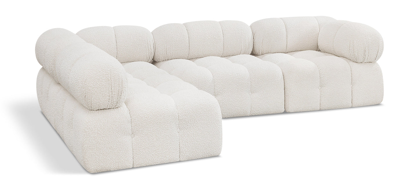 Ames 102" Boucle Fabric Upholstered 4pc. Modular Sectional