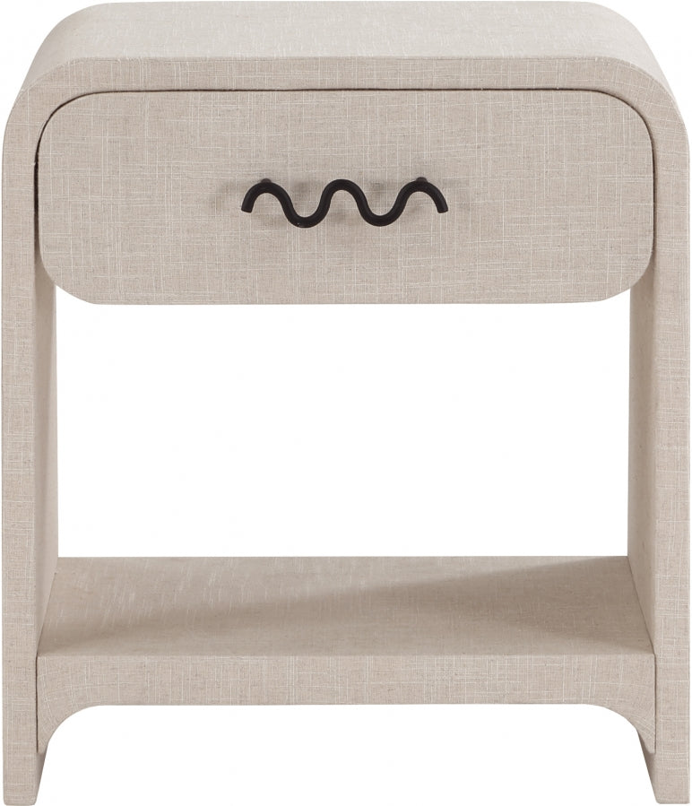 Medley Linen Textured Nightstand / Side Table
