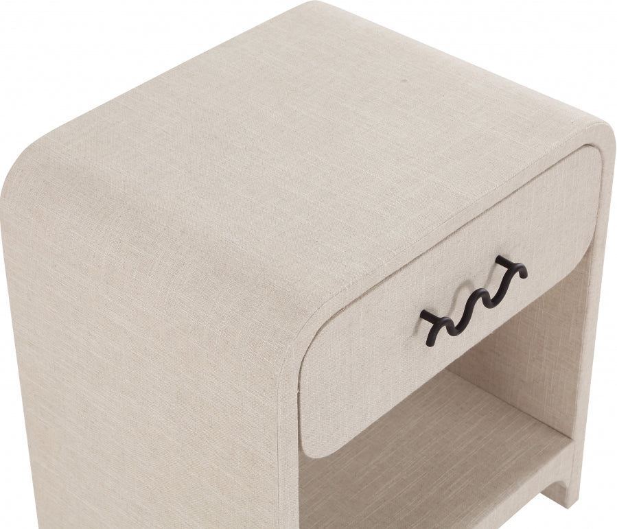Medley Linen Textured Nightstand / Side Table