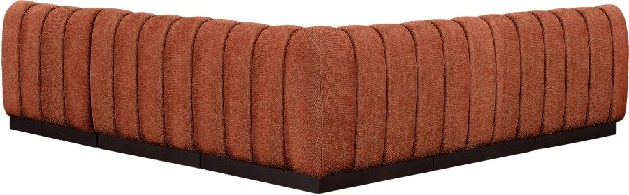 Quinn 98" Chenille Fabric Upholstered 5pc. Modular Sectional