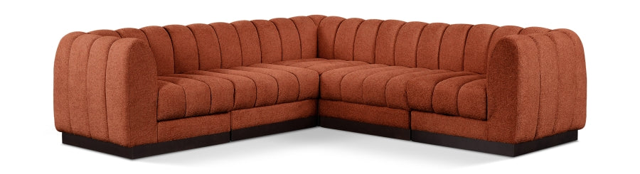Quinn 101" Chenille Fabric Upholstered 5pc. Modular Sectional