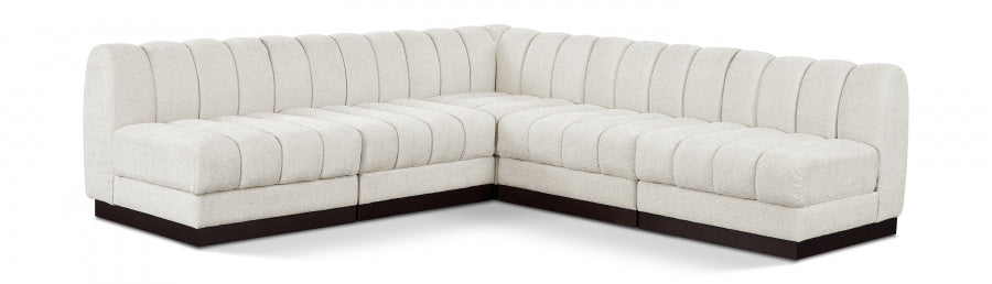 Quinn 98" Chenille Fabric Upholstered 5pc. Modular Sectional