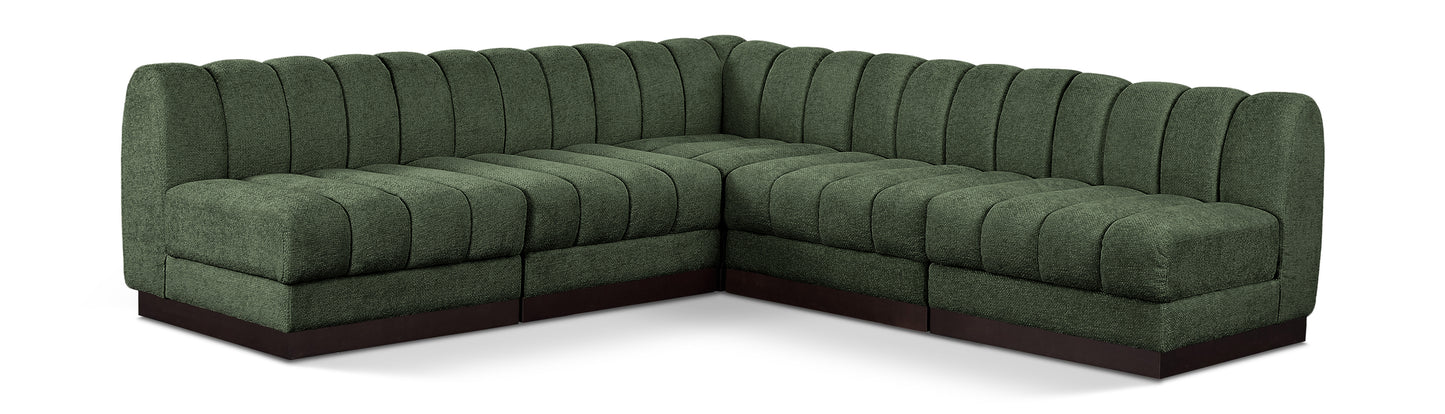 Quinn 98" Chenille Fabric Upholstered 5pc. Modular Sectional
