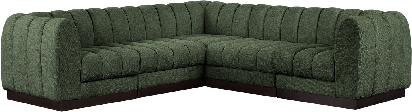 Quinn 101" Chenille Fabric Upholstered 5pc. Modular Sectional
