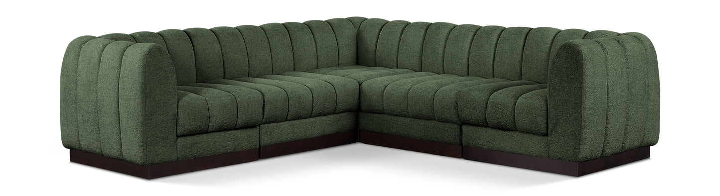 Quinn 101" Chenille Fabric Upholstered 5pc. Modular Sectional