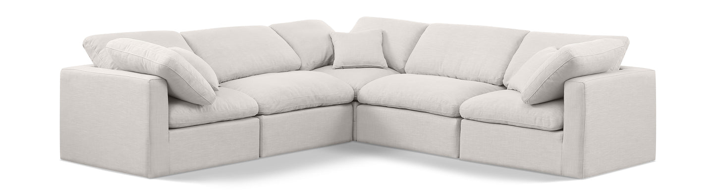 Indulge 105" Linen Textured Fabric Upholstered 5pc. Modular Sectional