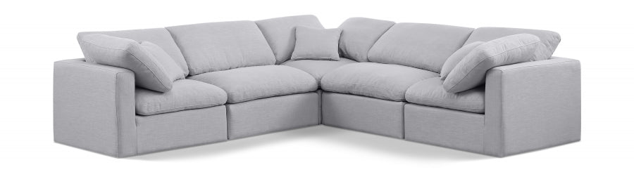 Indulge 105" Linen Textured Fabric Upholstered 5pc. Modular Sectional