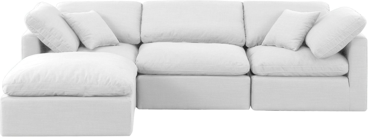 Indulge 105" Linen Textured Fabric Upholstered 4pc. Modular Sectional