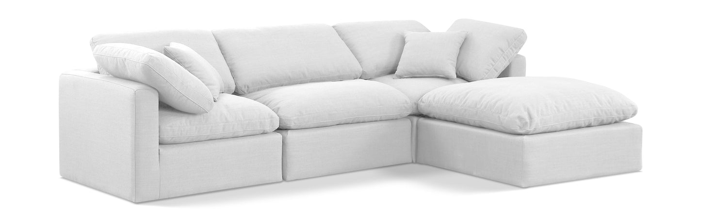 Indulge 105" Linen Textured Fabric Upholstered 4pc. Modular Sectional