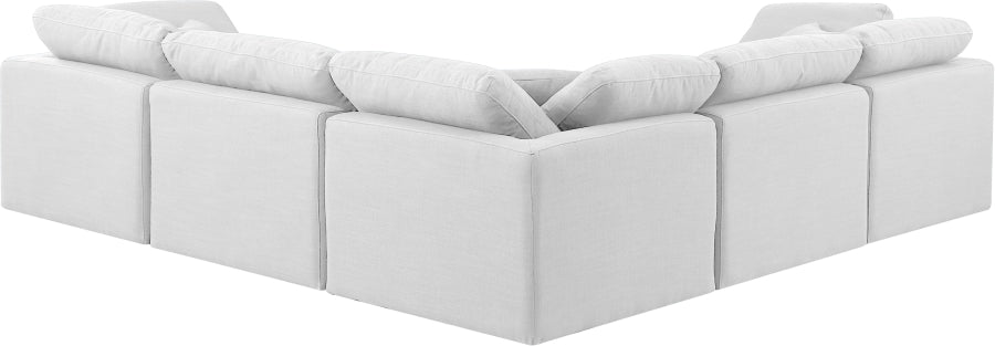 Indulge 105" Linen Textured Fabric Upholstered 5pc. Modular Sectional