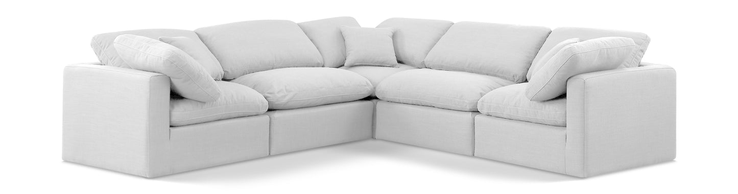 Indulge 105" Linen Textured Fabric Upholstered 5pc. Modular Sectional