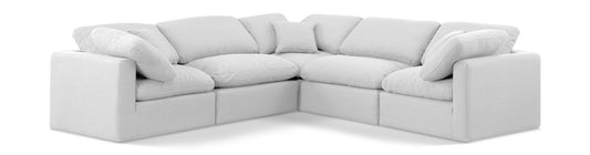 Indulge 105" Linen Textured Fabric Upholstered 5pc. Modular Sectional
