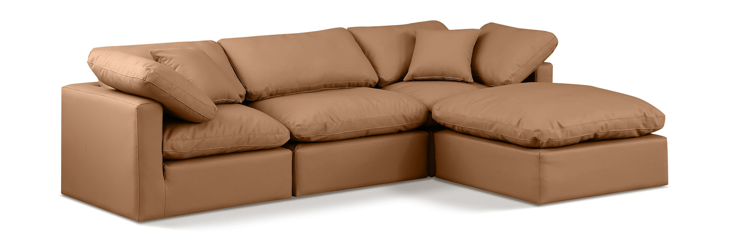 Indulge 105" Vegan Leather Upholstered 4pc. Modular Sectional