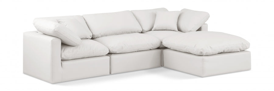 Indulge 105" Vegan Leather Upholstered 4pc. Modular Sectional