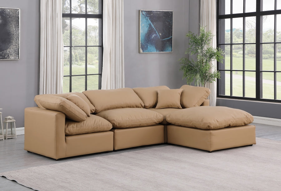 Indulge 105" Vegan Leather Upholstered 4pc. Modular Sectional
