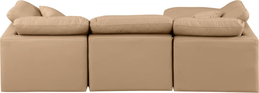 Indulge 105" Vegan Leather Upholstered 4pc. Modular Sectional