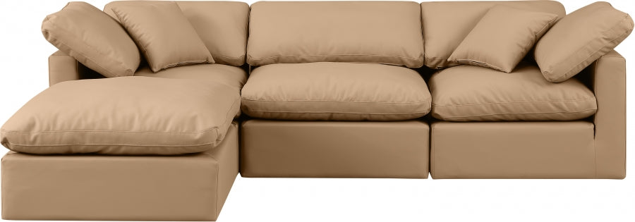 Indulge 105" Vegan Leather Upholstered 4pc. Modular Sectional
