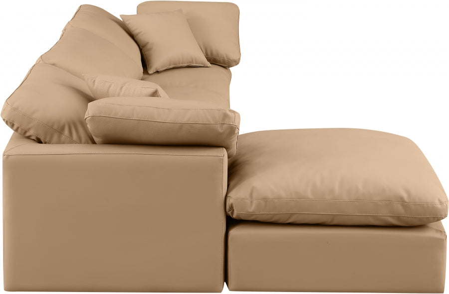 Indulge 105" Vegan Leather Upholstered 4pc. Modular Sectional