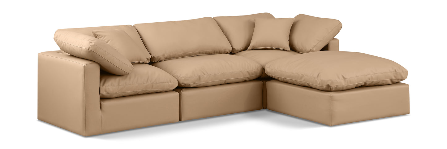 Indulge 105" Vegan Leather Upholstered 4pc. Modular Sectional