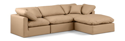 Indulge 105" Vegan Leather Upholstered 4pc. Modular Sectional