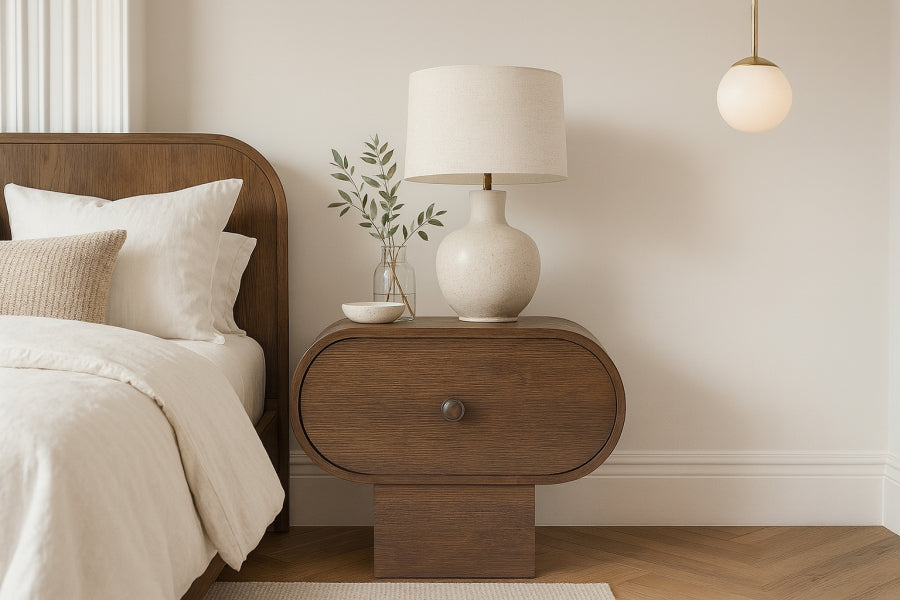 Harlow Solid Wood And Oak Veneer Nightstand