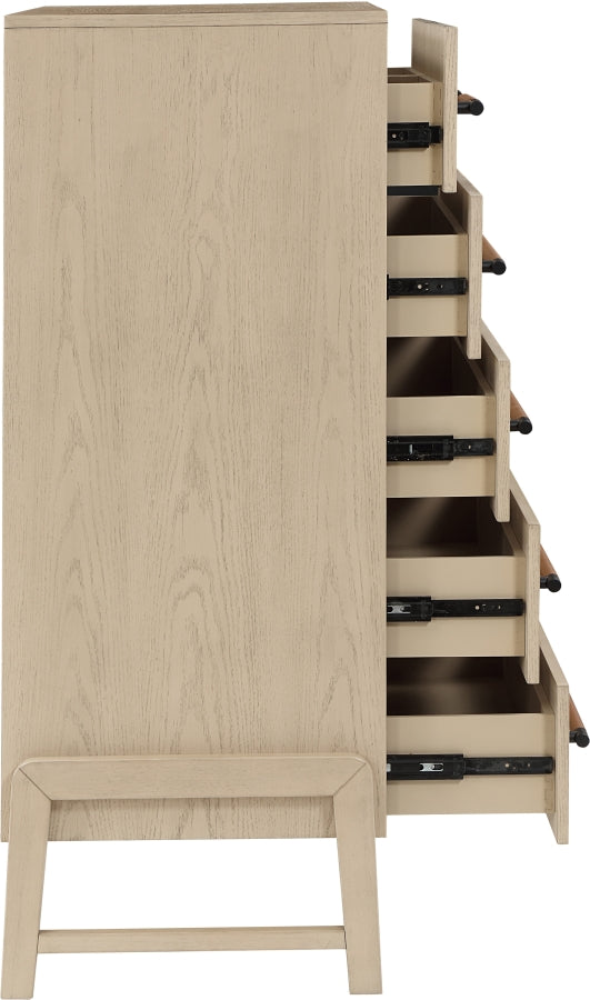 Kaya Oak Veneer And Vegan Leather Handle Chest