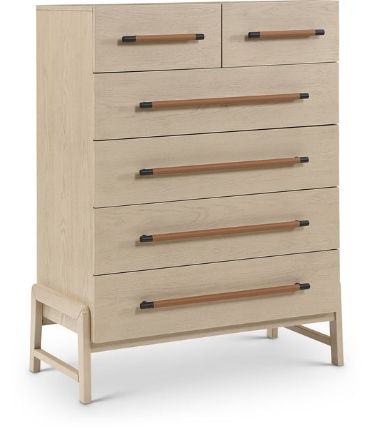 Kaya Oak Veneer And Vegan Leather Handle Chest