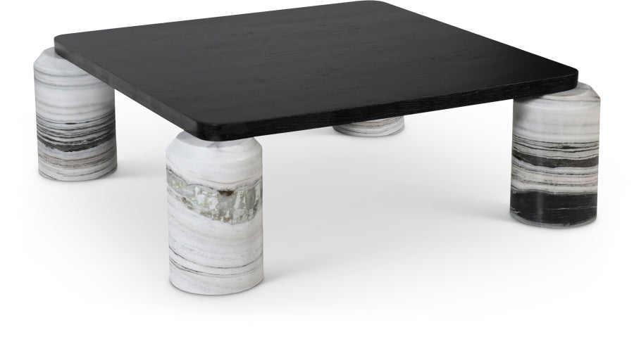 Ferrara Marble Base And Oak Wood Top Coffee Table
