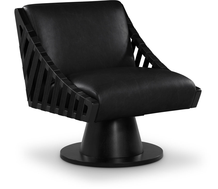 Millwin Vegan Leather Upholstered Swivel Accent Chair