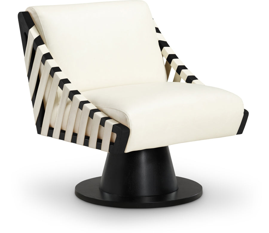 Millwin Vegan Leather Upholstered Swivel Accent Chair