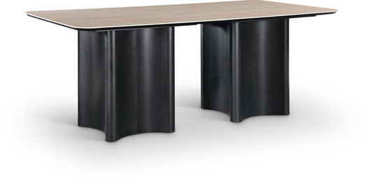 Corvina 78" Travertine Sintered Stone Top And Oak Veneer Base Dining Table