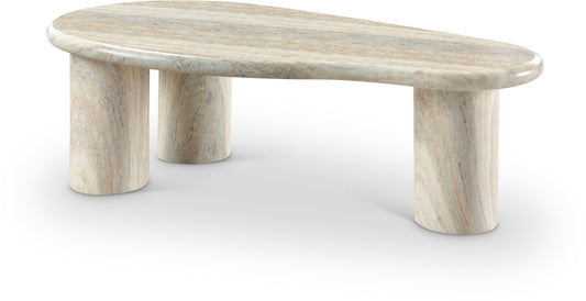 Sassari Travertine Finish Indoor / Outdoor Concrete Coffee Table