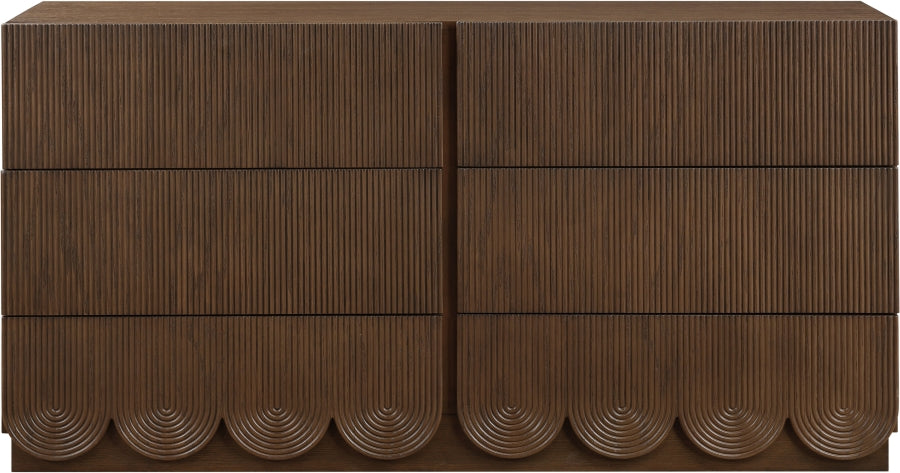 Scallop Oak Veneer Dresser