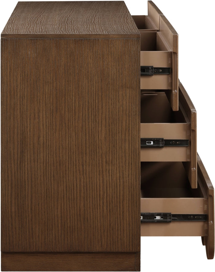 Scallop Oak Veneer Dresser