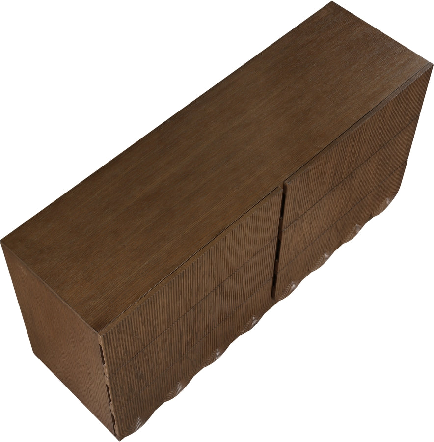 Scallop Oak Veneer Dresser