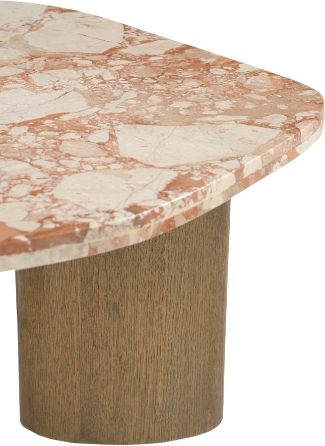Puglia Marble Top And Oak Wood Base Coffee Table