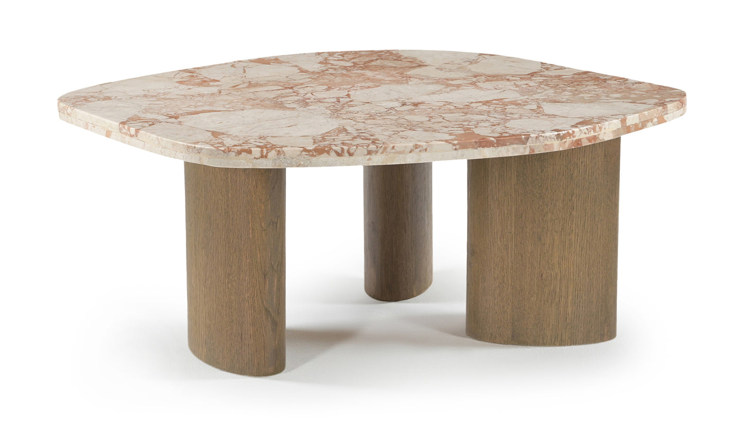 Puglia Marble Top And Oak Wood Base Coffee Table