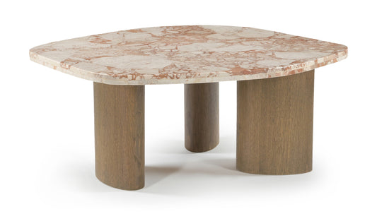 Puglia Marble Top And Oak Wood Base Coffee Table