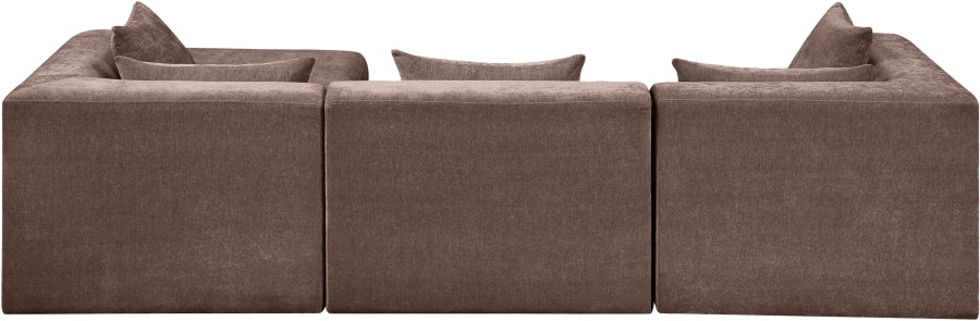 Stellar 114" Chenille Fabric Upholstered 4Pc. Modular Sectional