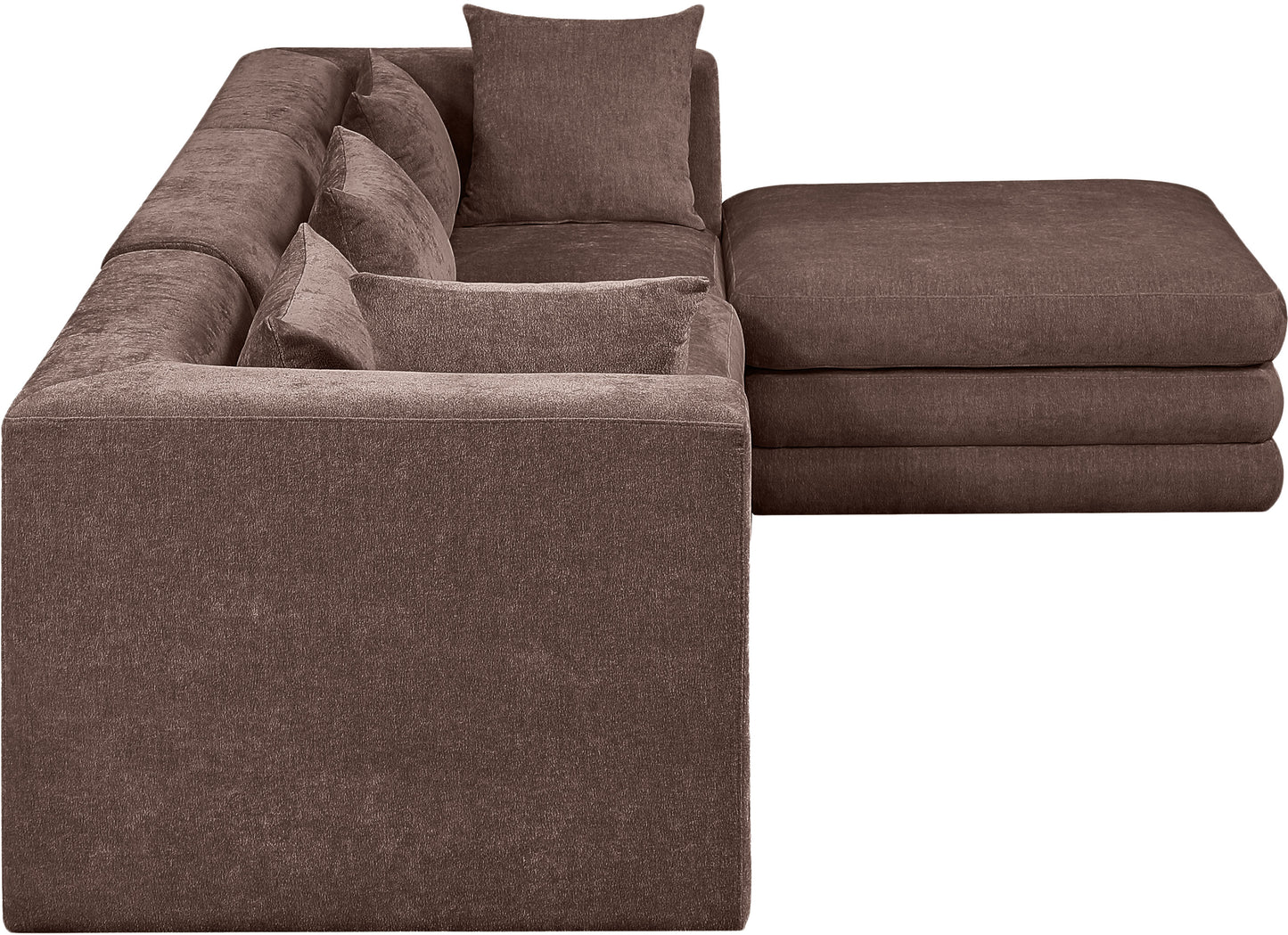 Stellar 114" Chenille Fabric Upholstered 4Pc. Modular Sectional